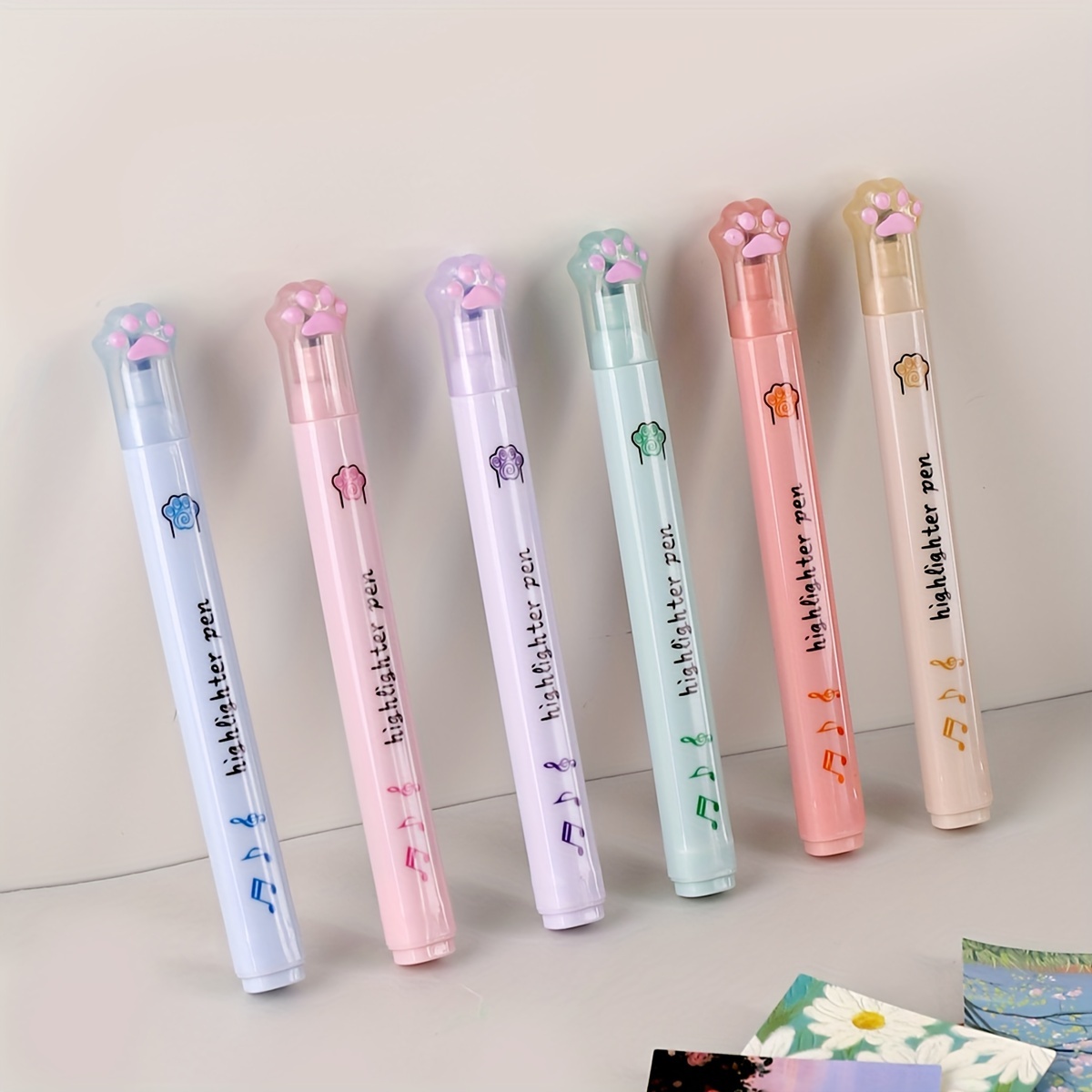 Creative Cat Claw Marker Pens Kawaii Fluorescent - Temu