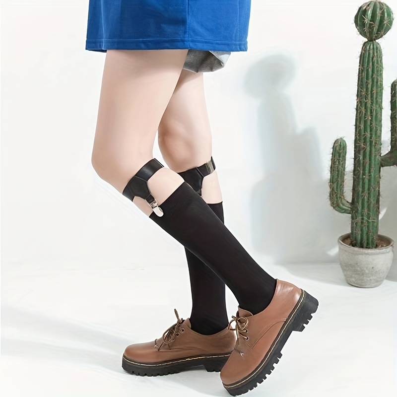 Black Sock Leg Garter Belt Elastic Harness Calves Thigh Sock - Temu