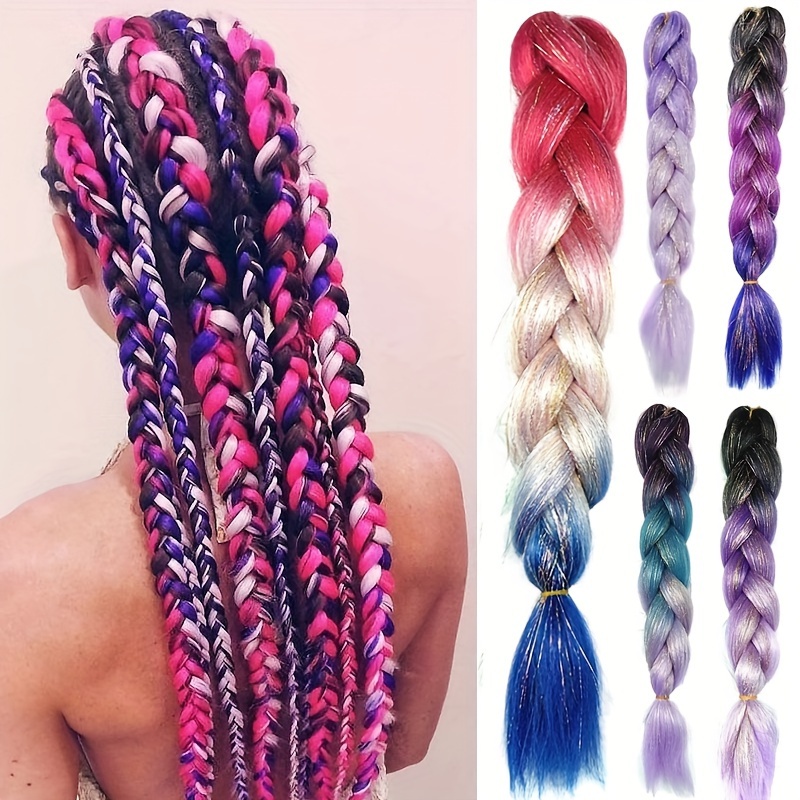 Ombre Color Synthetic Jumbo Braid Hair Extensions Women - Temu