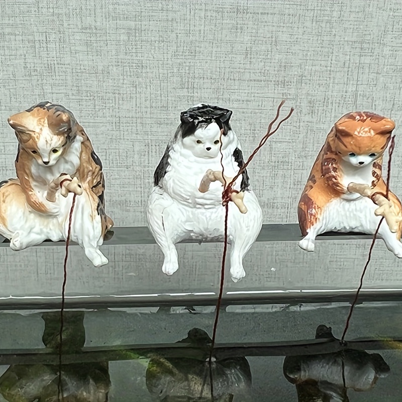 Cute Fishing Cat Statue Figurines Add A Fun Landscape Scene To Your Fish  Tank With These Adorable Aquarium Decorations - Pet Supplies - Temu Canada