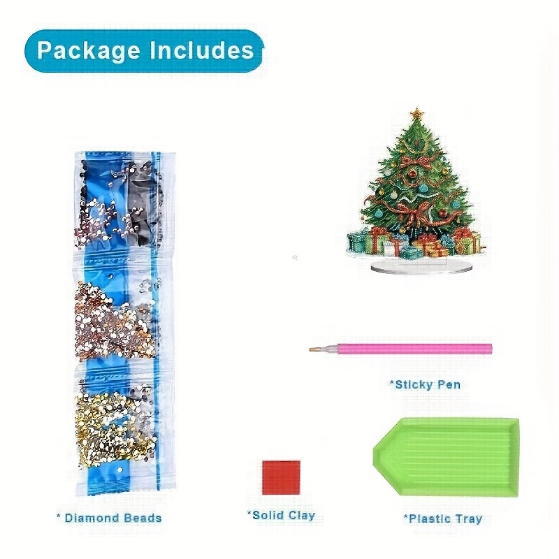 Diamond Painting Christmas Tree Desktop Ornaments Kits For - Temu