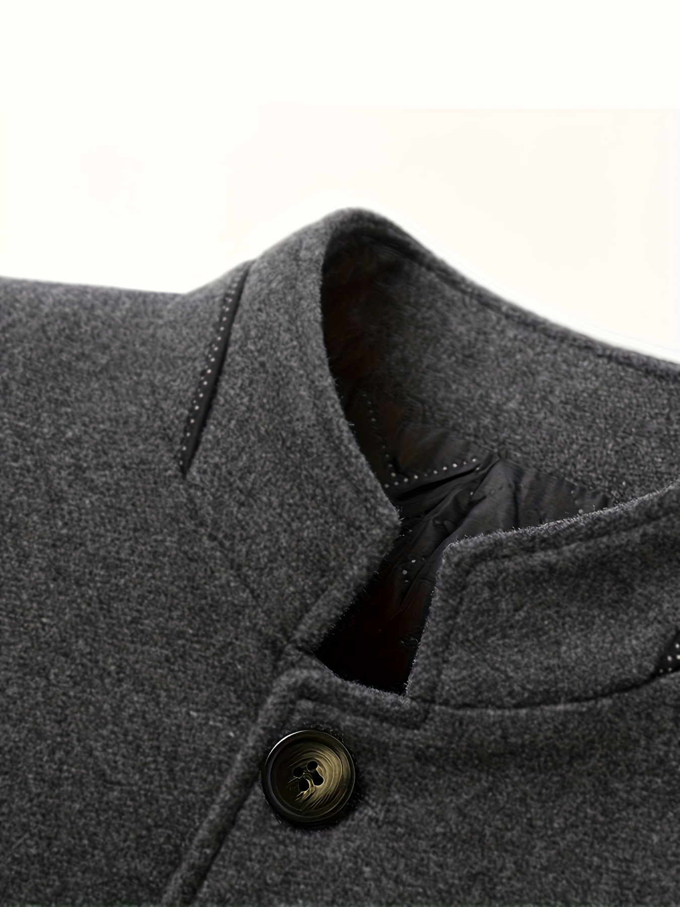 Men's Wool Blend Stand Collar Jacket Coat