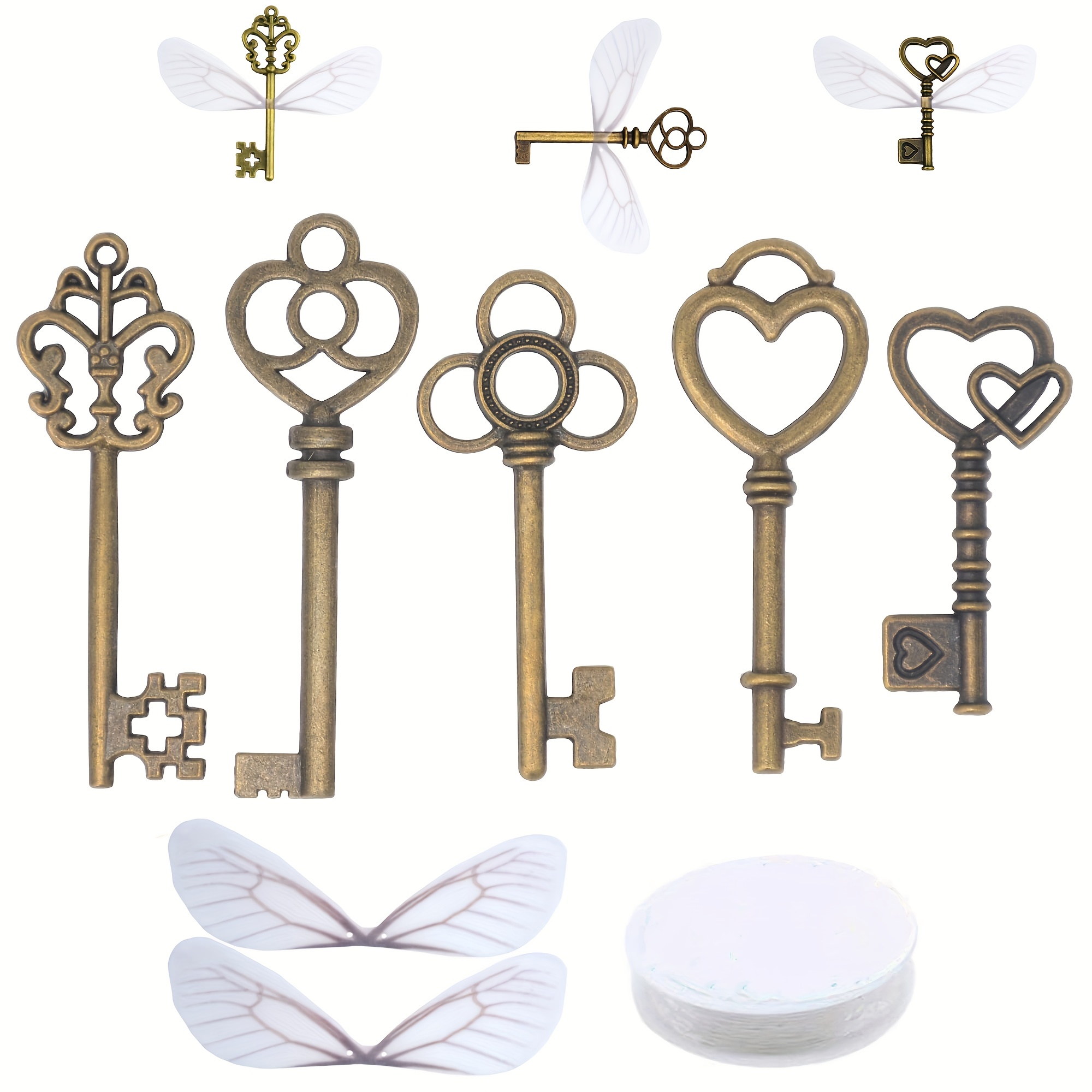 XONOR ys100705 24pcs Large Antique Bronze Skeleton Keys Rustic Key for Wedding Decoration Favor