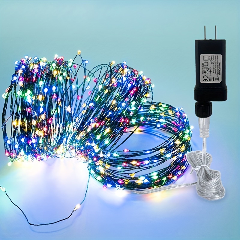 Led Green Wire String Lights Christmas Lights Waterproof Us - Temu