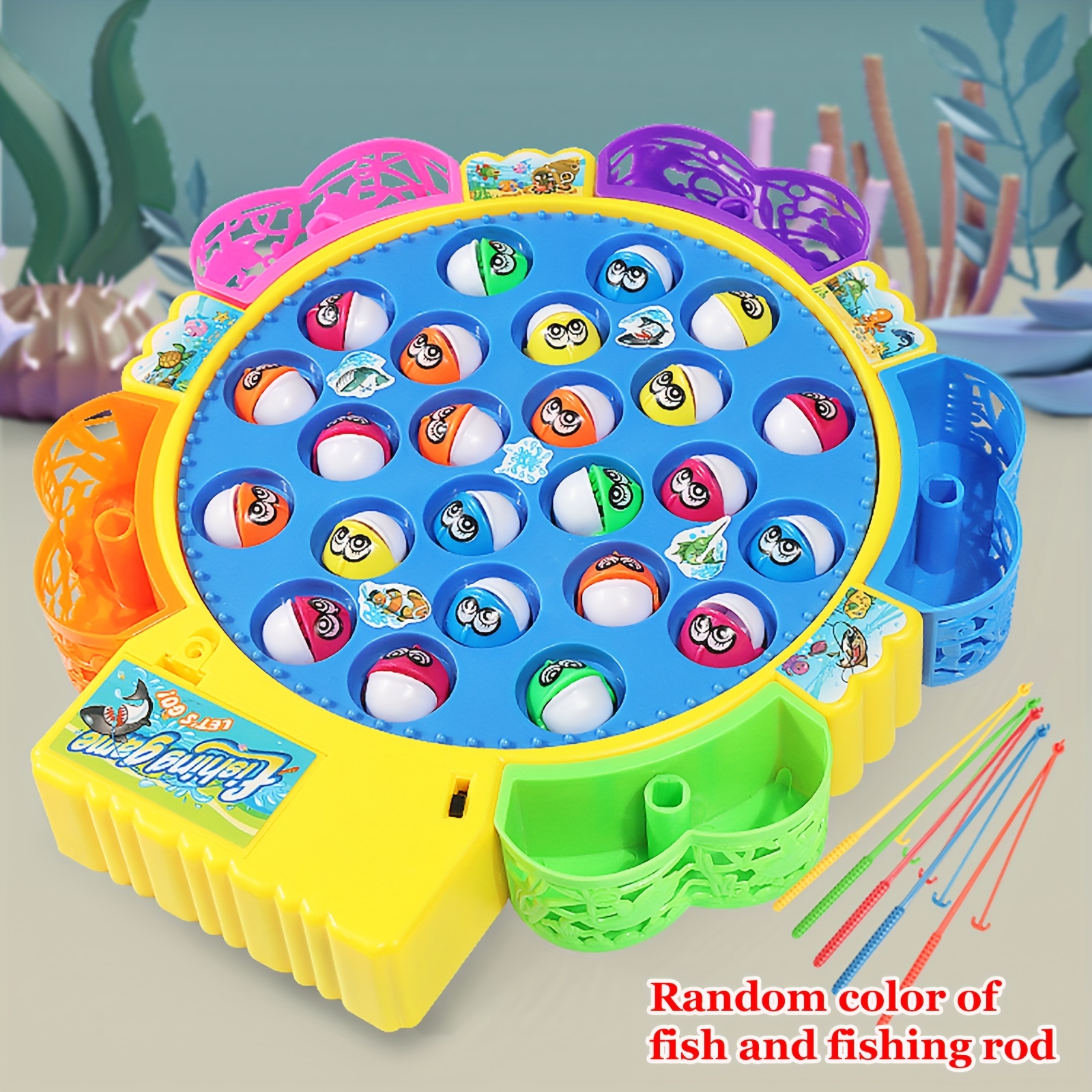Magnetic Fishing Game Toys Rotating Board Game Music - Temu