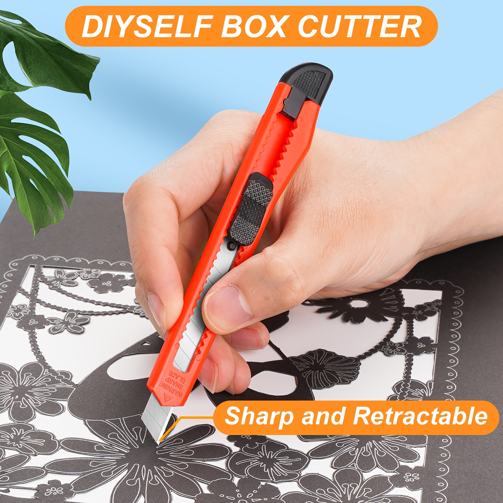 24pcs Box Cutters For Work, Office, Box Opener With 9mm Wide Blade,  Retractable Utility Knife Box Knife For Cardboard, Packages, Sharp Box  Cutter For
