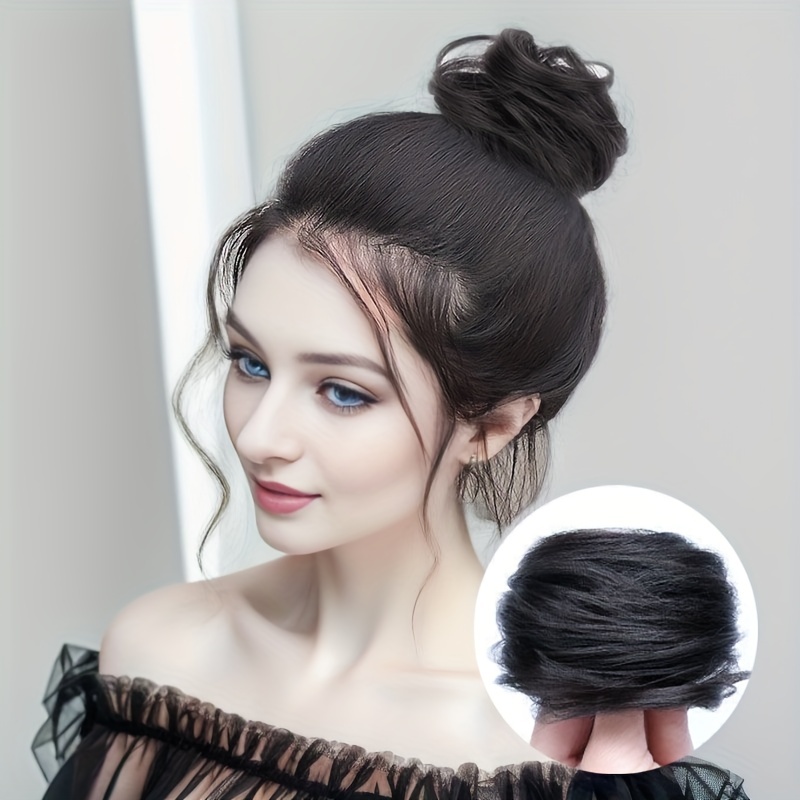 Human Hair Donut Hair Buns Updo Chignon Daily Use