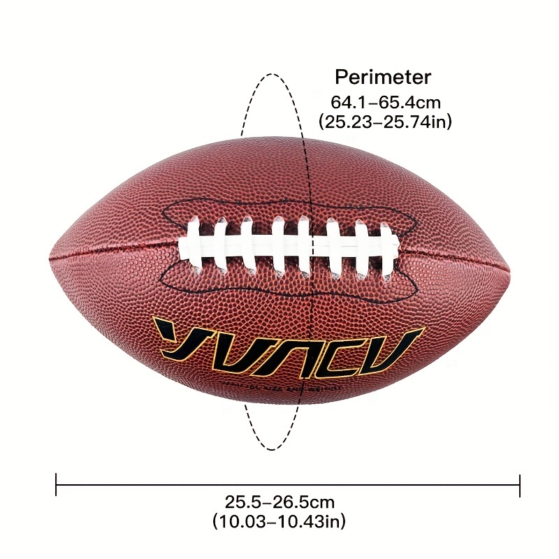 American Football Sizes, Ball Size Chart