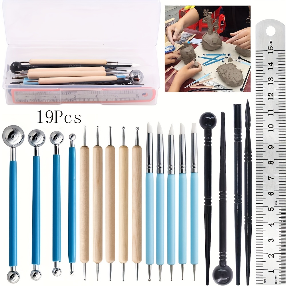 4pcs Pottery Carving Set With Soft Clay Modeling Tools, Cake Decorative  Sculpting Pens