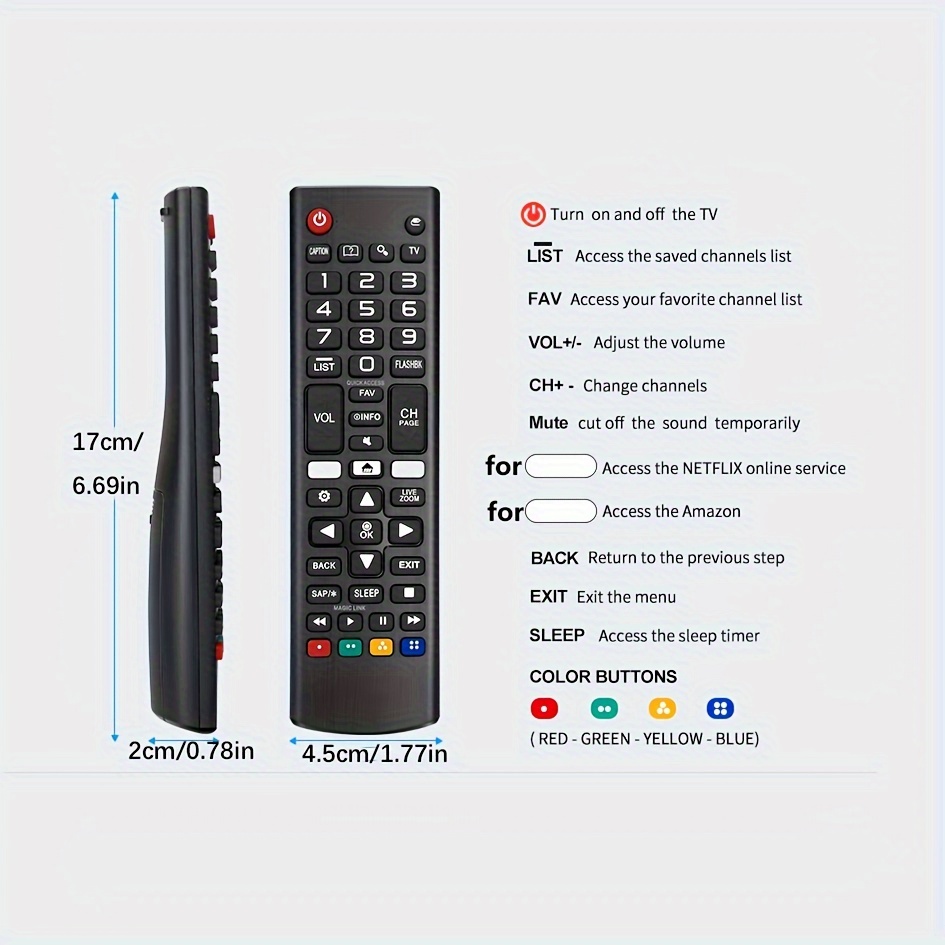  Mando a distancia universal para LG TV, compatible con todos  los modelos de LG Brand TV Remote AKB75375604 AKB75095307 AKB75675304  AKB74915305 AKB75095308 : Electrónica