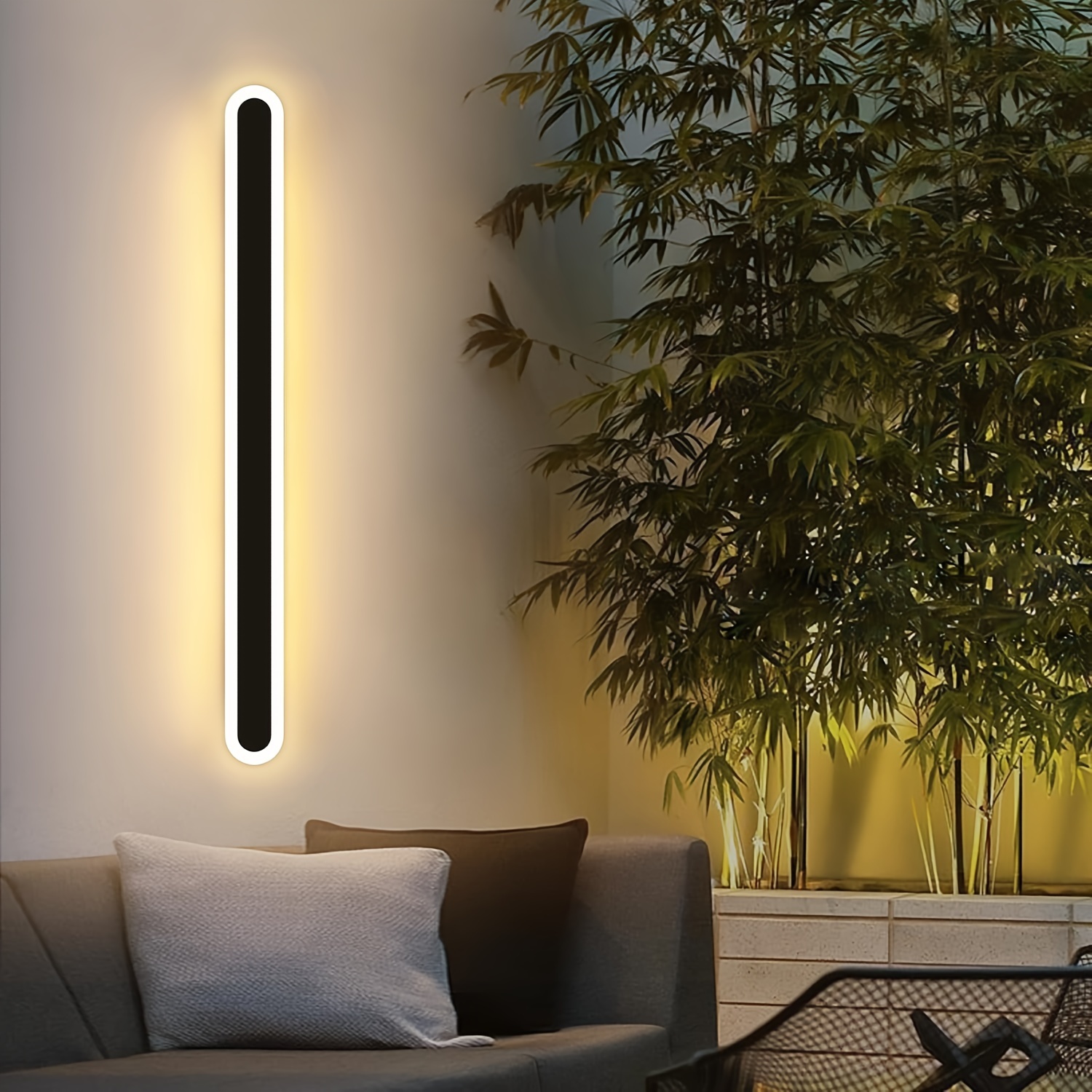 1pc 60 100cm Modern Minimalist Outdoor Wall Light 3000k Warm White Wall  Mounted Led Indoor Outdoor Lights Ip65 Waterproof Long Strip Wall Light For  Living Room Porch Garage Door Yard | Quick & Secure Online Checkout | Temu