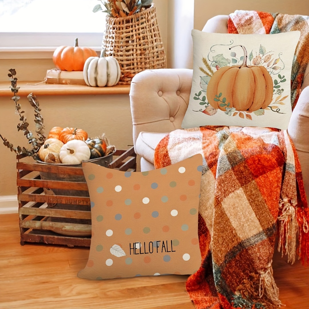Fall Pillow Covers Hello Pumpkin Leaves Fall Decor Outdoor Fall Pillows  Decorative Throw Pillows Cases Farmhouse Autumn Thanksgiving Decorations Cushion  Covers Couch Sofa (cushion Is Not Included) - Temu