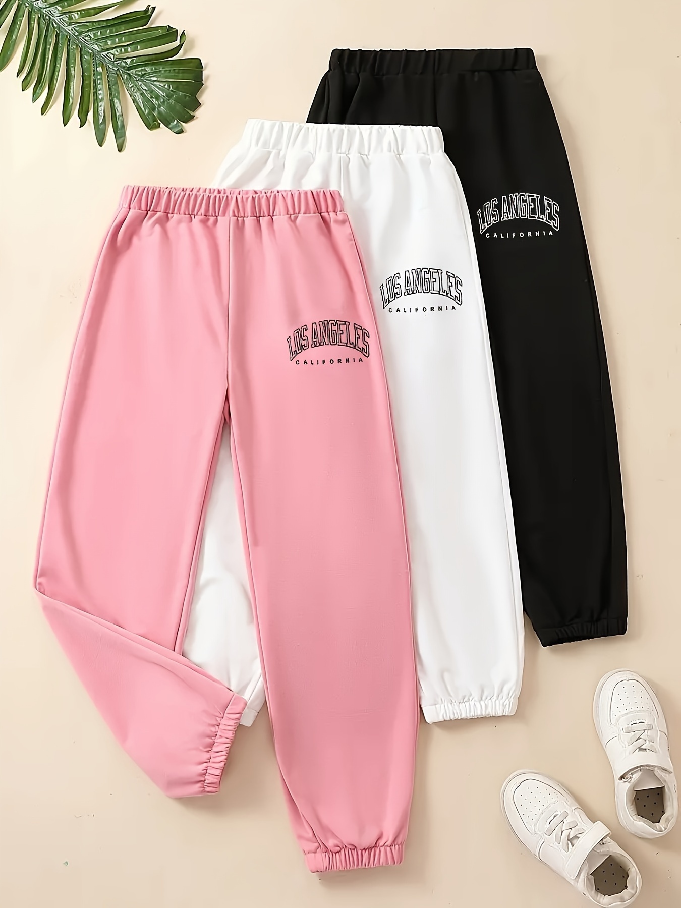 Leggings Sweatpants for Teen Girls Trendy Print Fleece Joggers Pants Casual  Elastic Waist Yoga Pants with Pockets 