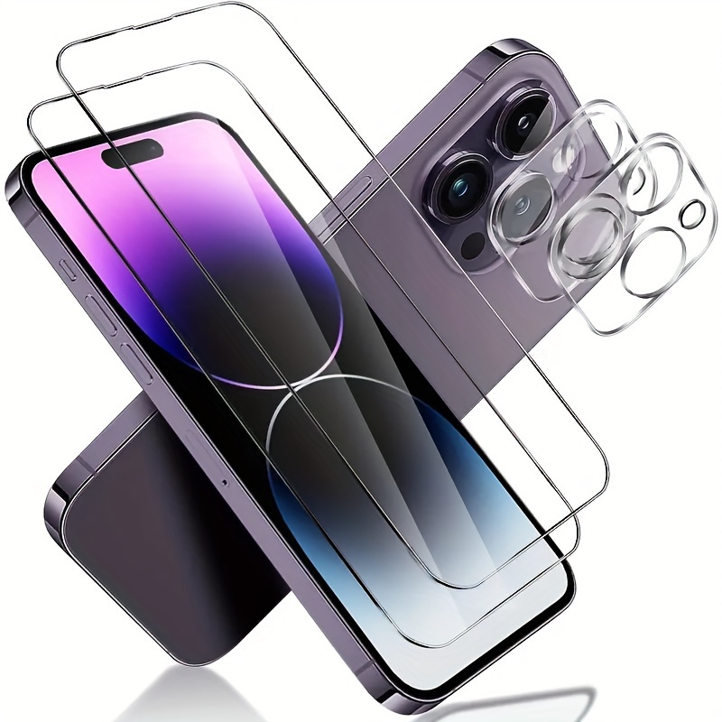 4 pack] Screen Protector and Camera Lens Protector for iPhone 14 Pro