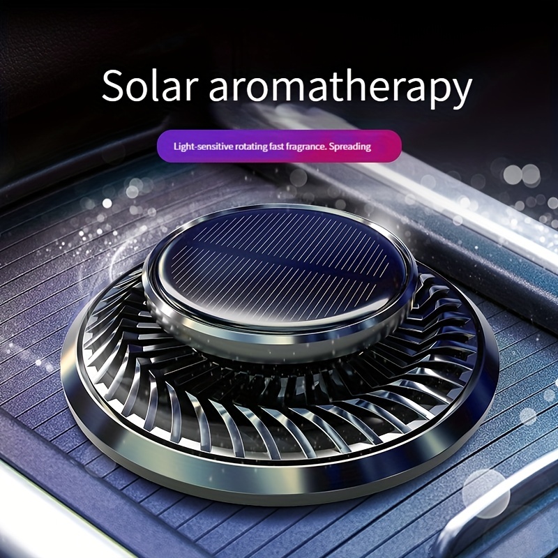 Solar Rotating Car Aromatherapy Car Air Freshener Essential Oils Diffuser