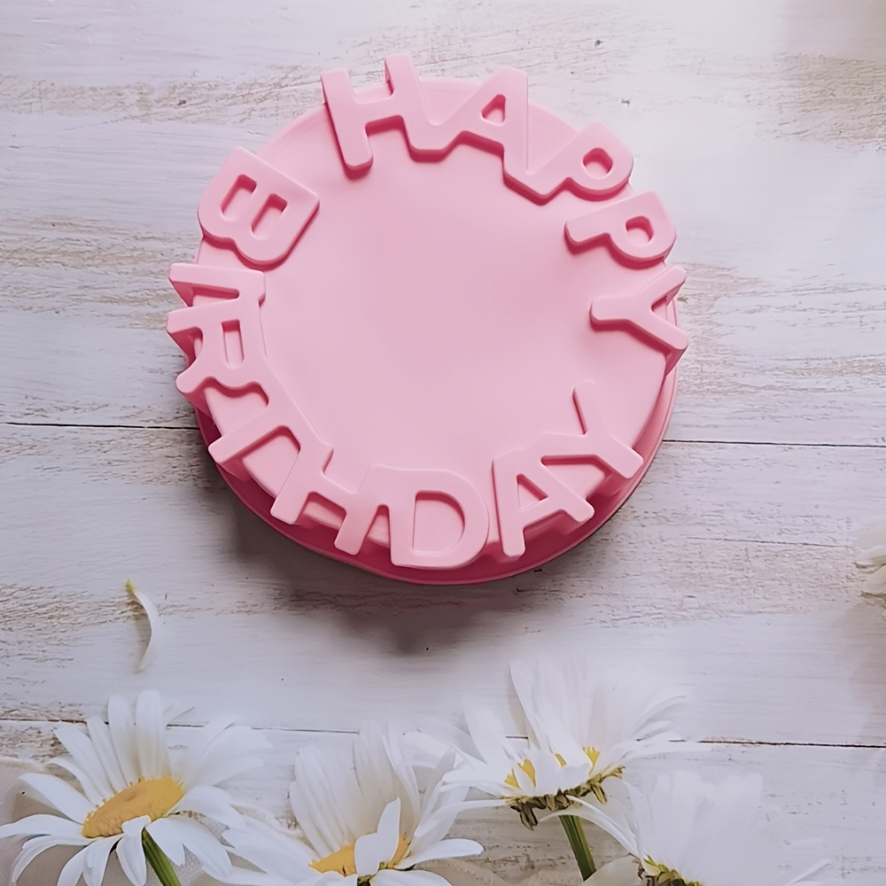 1pc Rotonda Lettera Di Compleanno Torta Stampo In Silicone - Temu Italy