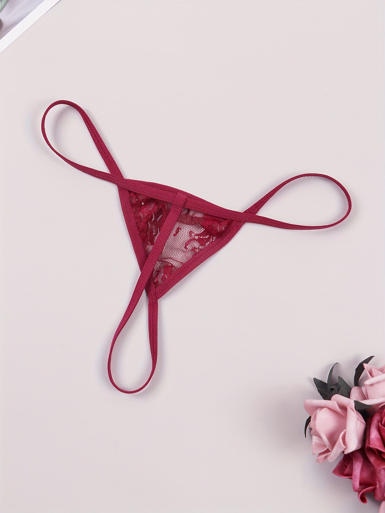 Women's Sexy Thong Panties Sexy Cutout Lace Underwear Floral Lace G-String  Thongs See Through Panties Briefs