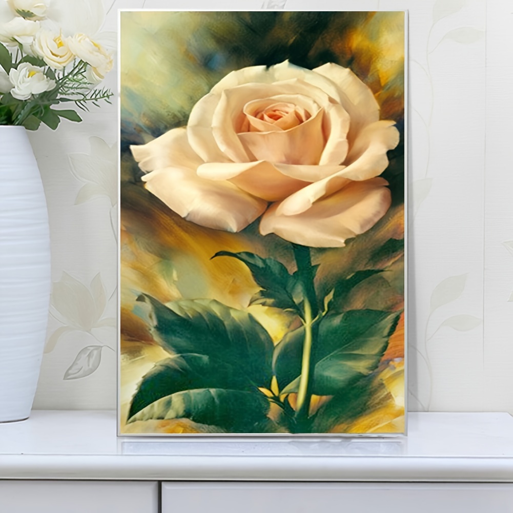 5D Diamond Painting Kits for Adults, Yellow Roses Flowers Full