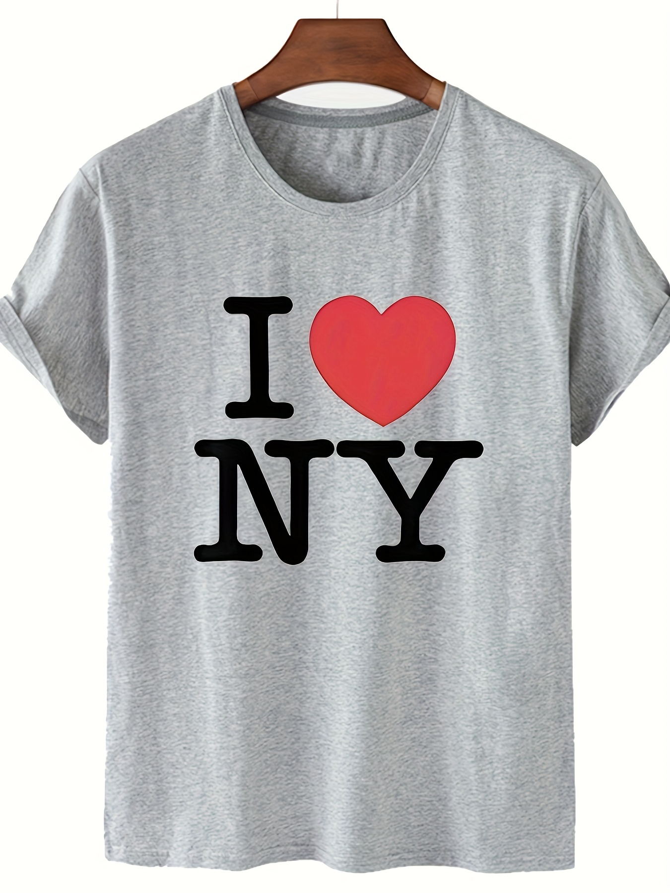 Printed T-shirt - Light gray melange/New York - Ladies