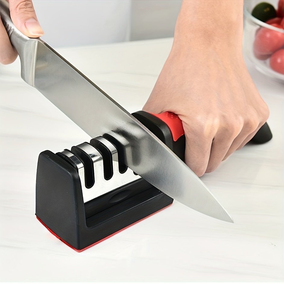 Knife Sharpener 4 Levels For Food Trucks, Professional Kitchen Knife  Sharpening Stone Sharpening Oil Stone Tungsten Diamond Ceramic Knife  Sharpener T