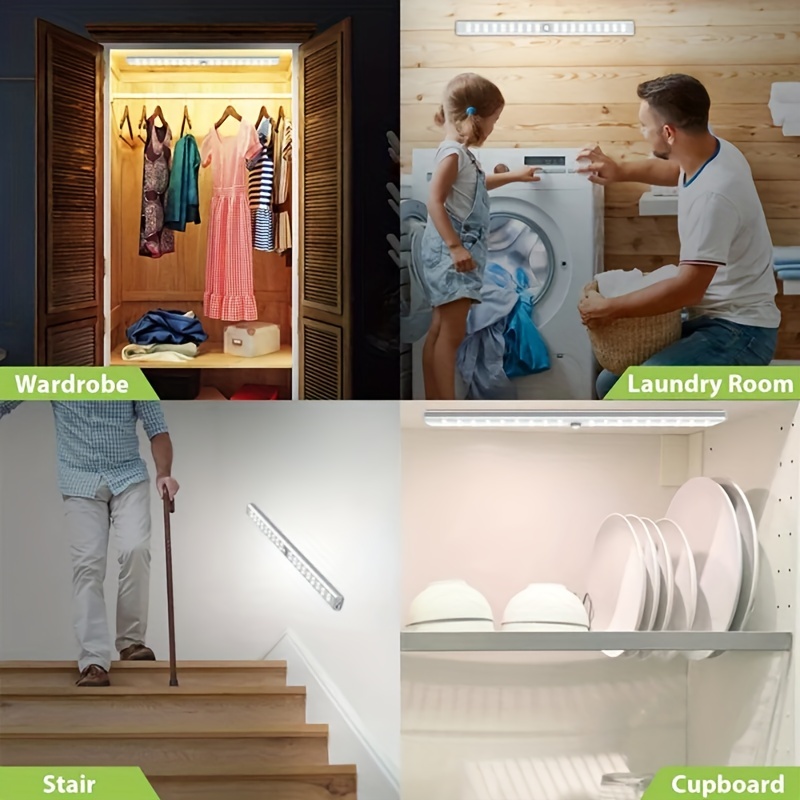 Barra de luz Led blanca/cálida/Natural para barrer a mano, Sensor de  armario, lámpara de cocina de pared debajo de muebles, decoración de cama -  AliExpress