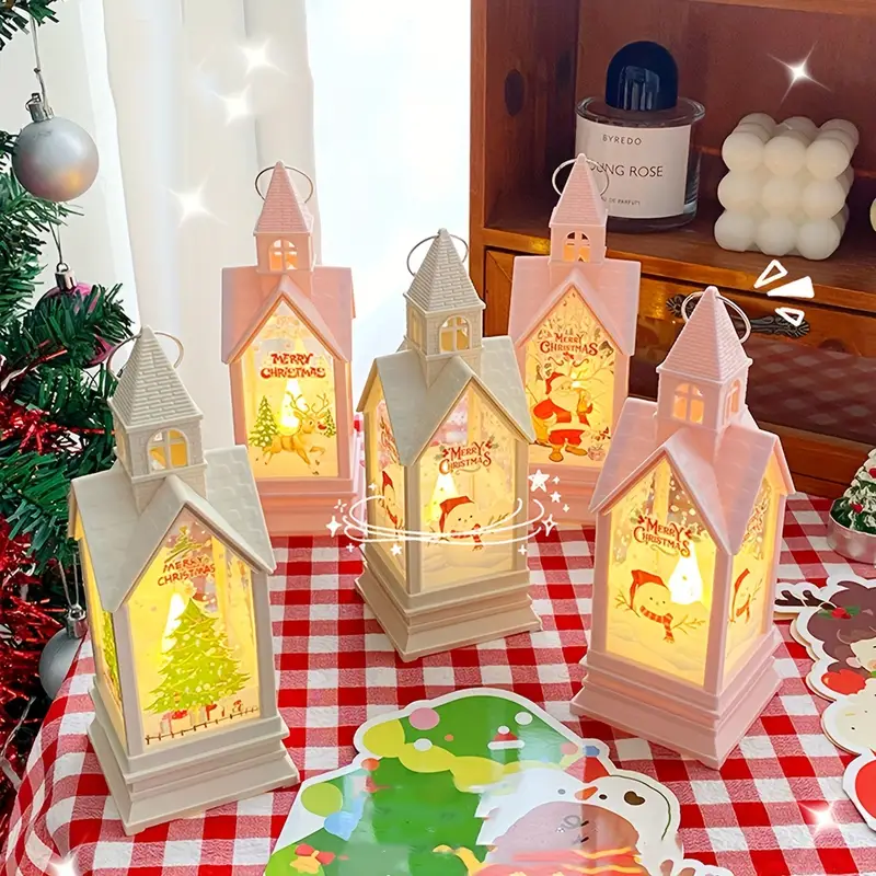 Christmas House Miniature Ornaments Battery Operated Light Up