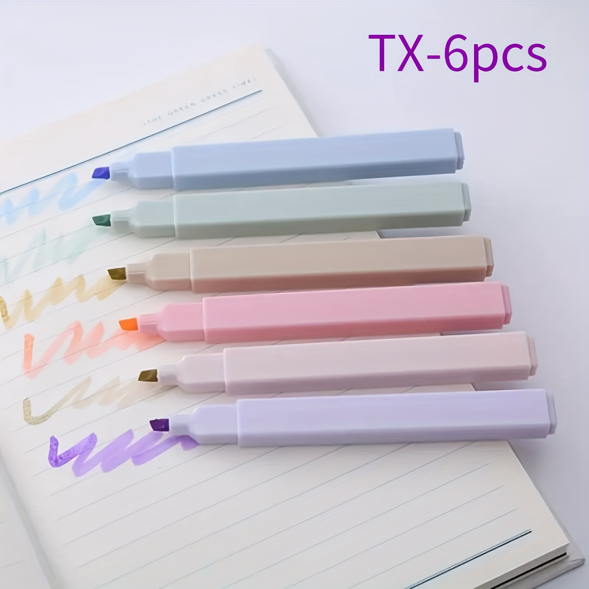 6 Pack Vibrant High Quality Highlighter Pens Add Color Notes - Office &  School Supplies - Temu