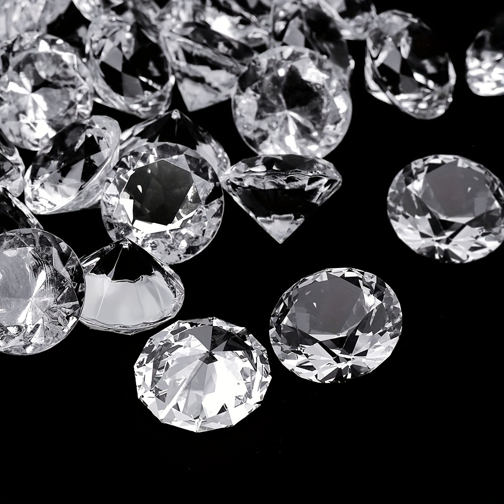 100pcs 20mm Colorful Acrylic Crystal Diamond Jewels Gems Simulation Diamond  Crystals Treasure Gems Decoration (mixed Color) Superb