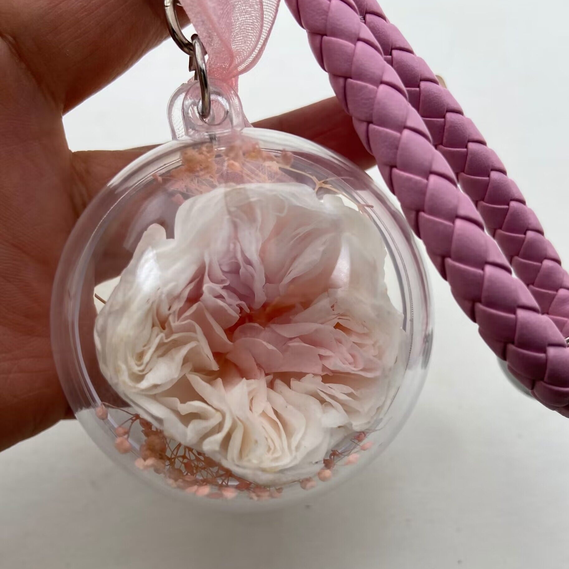 Pink Flower Decor Chain Bracelet