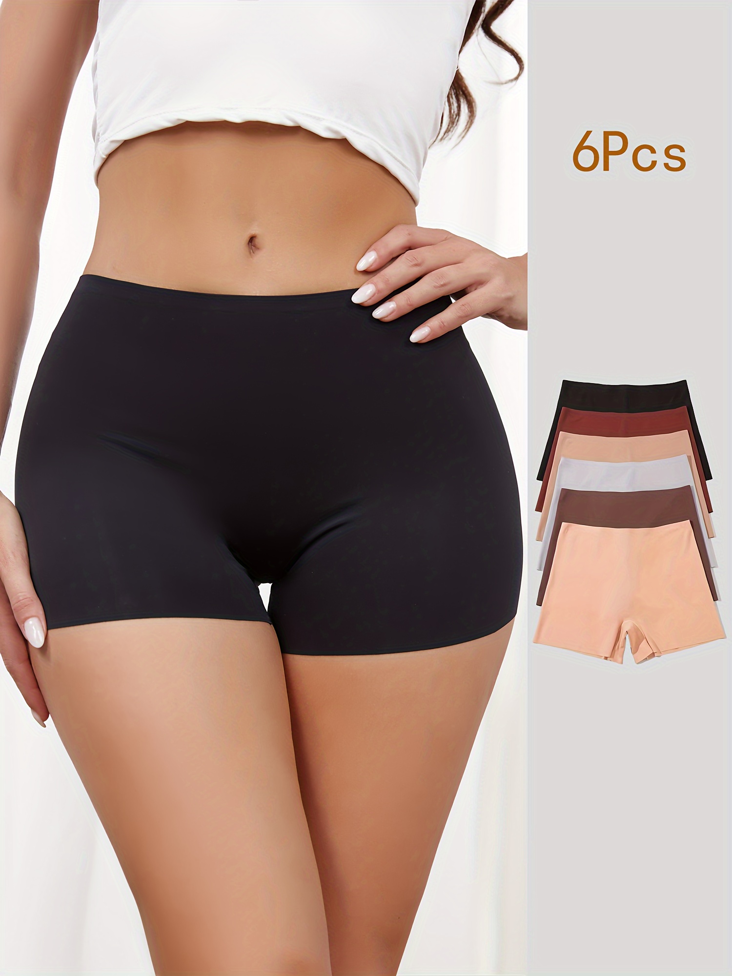 Solid Seamless Double layer Safety Shorts Front Crotch Anti - Temu Austria