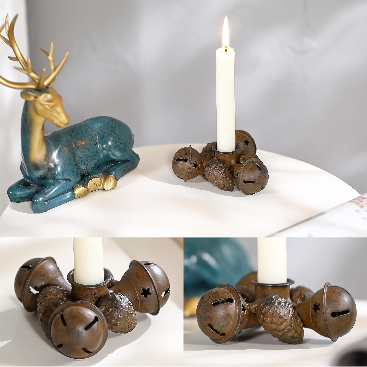 Pine Cone Mantlepiece Candle Holder
