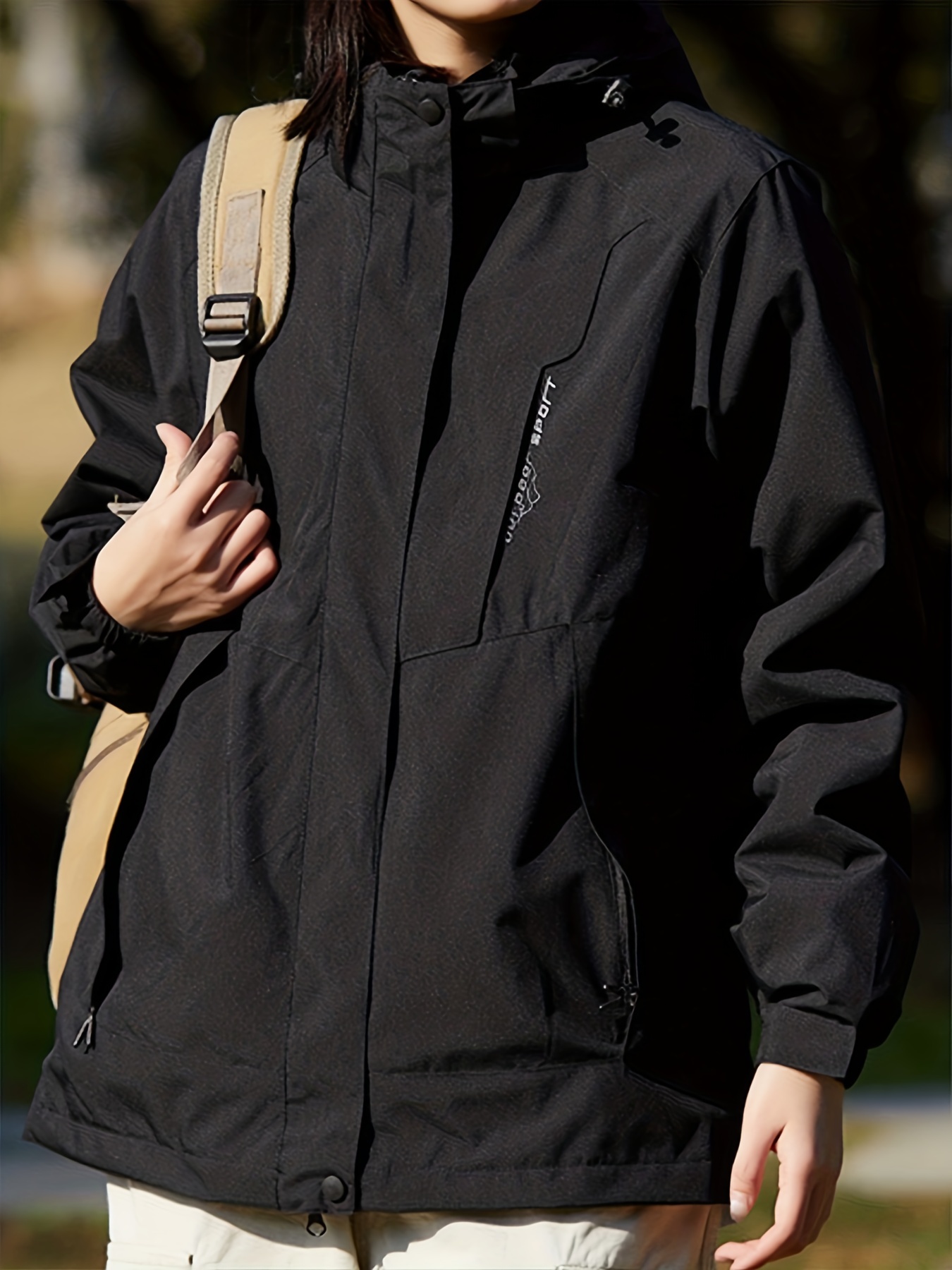 Detachable Windbreaker Hooded Jacket Men's Casual Waterproof - Temu