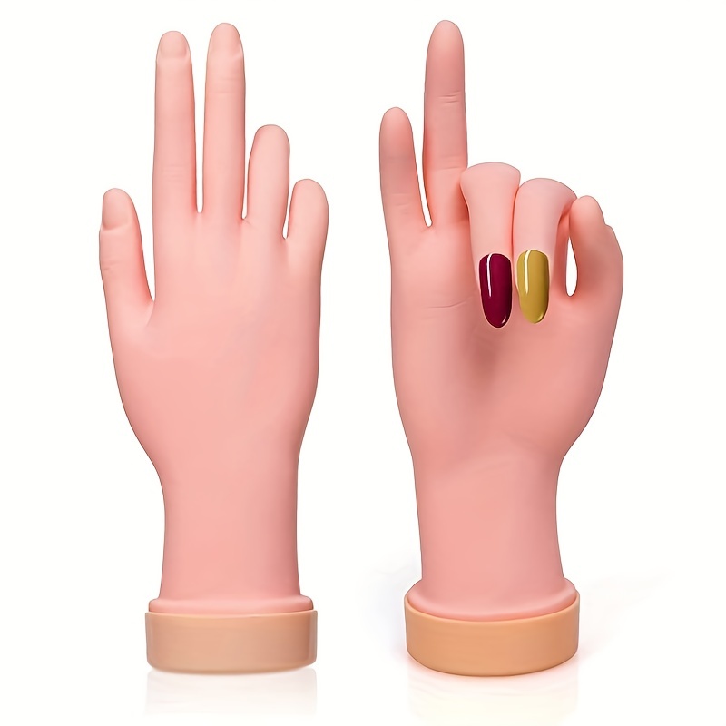 Silicone Practice Hand for Acrylic Nails, Nail Practice Hand False Fake  Nail Mannequin Hand Nail Training Half Hand Flexible Bendable Nail Train  Hand