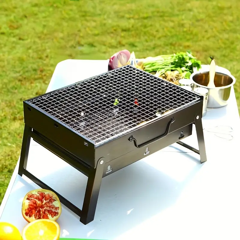 1pc Small Charcoal Grills, Personal Mini Grill Portable BBQ Grill For  Indoor Outdoor Cooking Barbecue Camping Picnic Patio Backyard