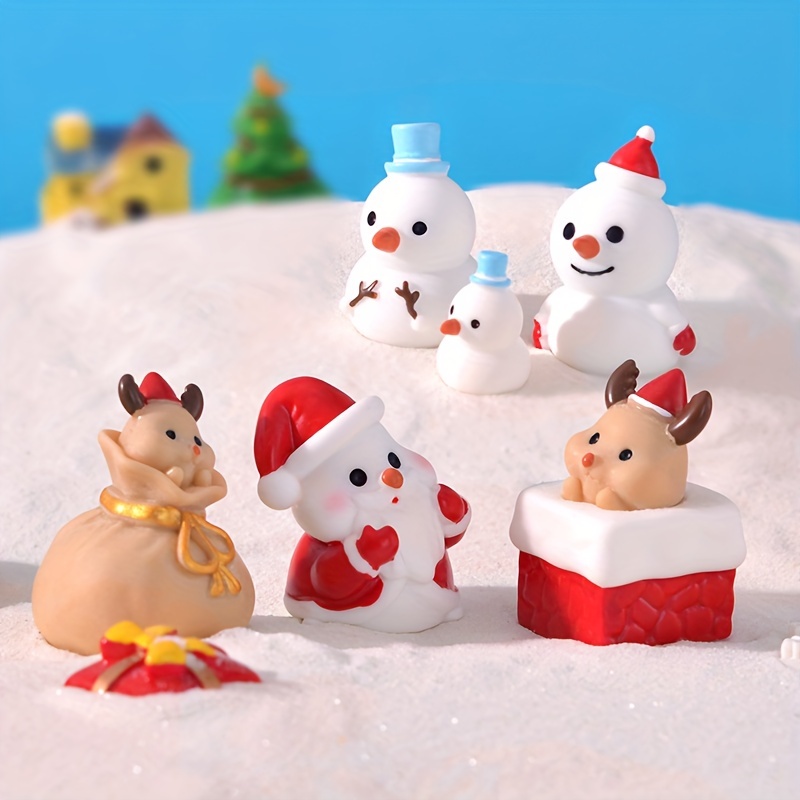 Christmas Micro Landscape Ornaments Santa Claus Cute Snowman - Temu