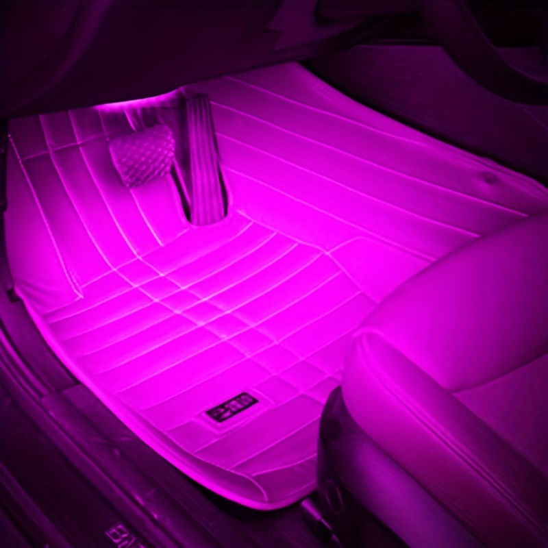 pink car interior lights