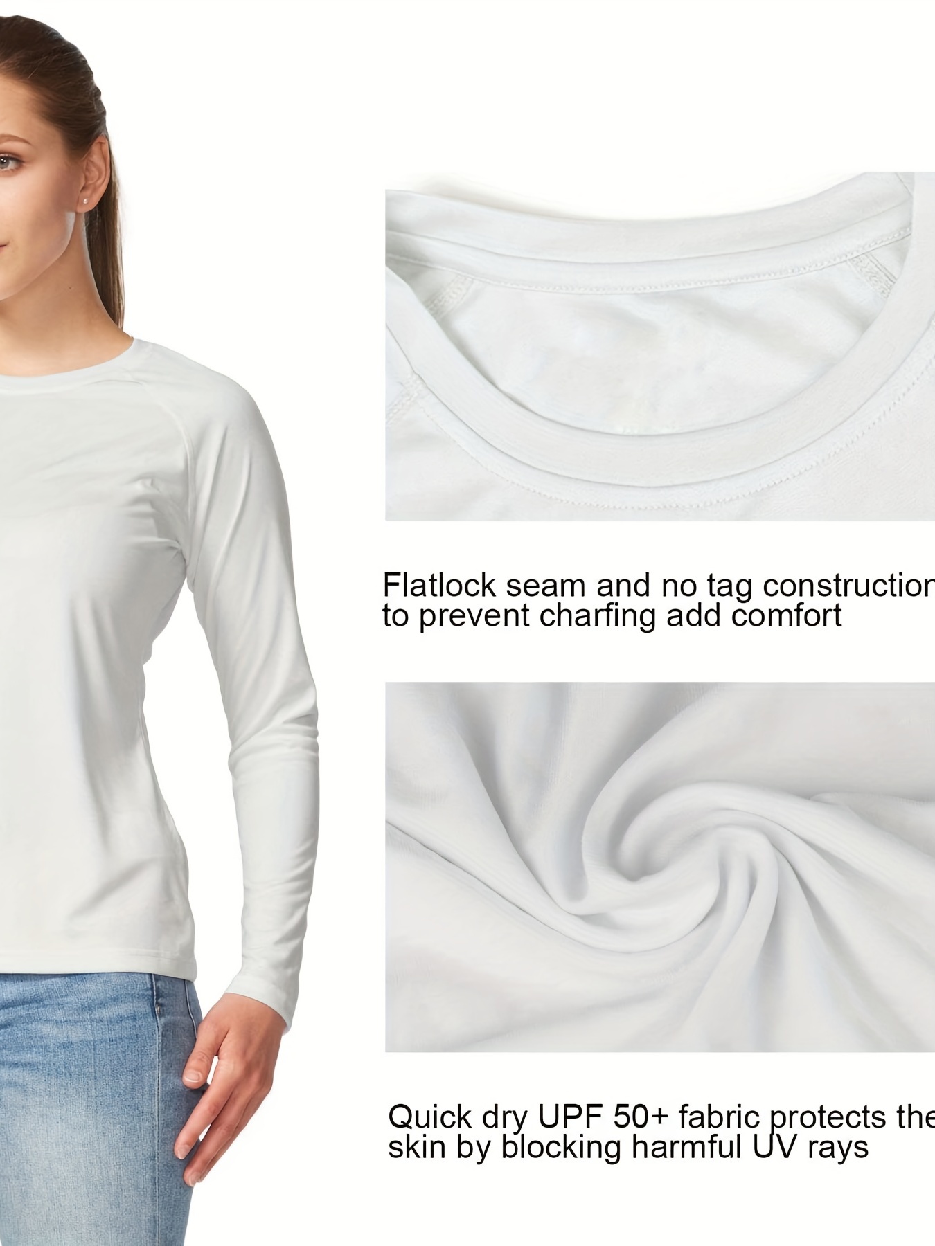 Womens Long Sleeve Shirts Upf50 Sun Protection Quick Dry Hiking Fishing -  Sports & Outdoors - Temu Canada