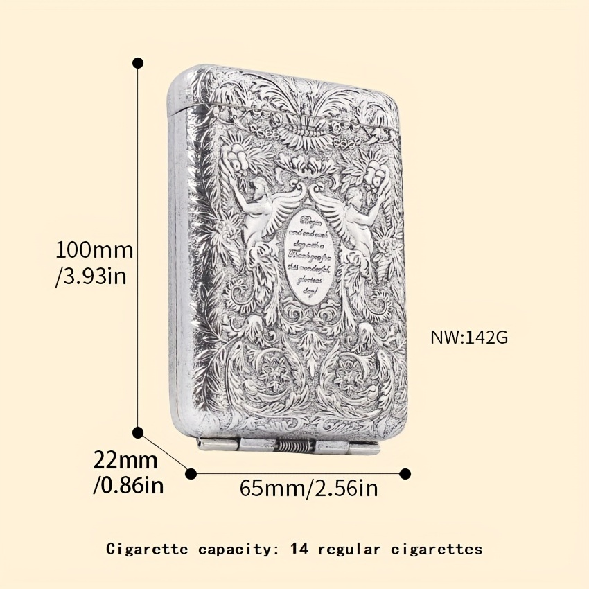 Vintage Cigarette Case, Metal Cigarette Case, Engraved Cigarette Case  Cigarette Box Vintage Metal Cigarette Case