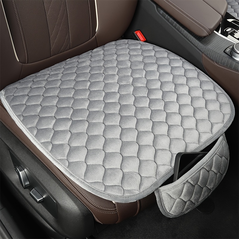 Car Seat Cushion Winter Plush Single Piece Car Interior Seat - Temu