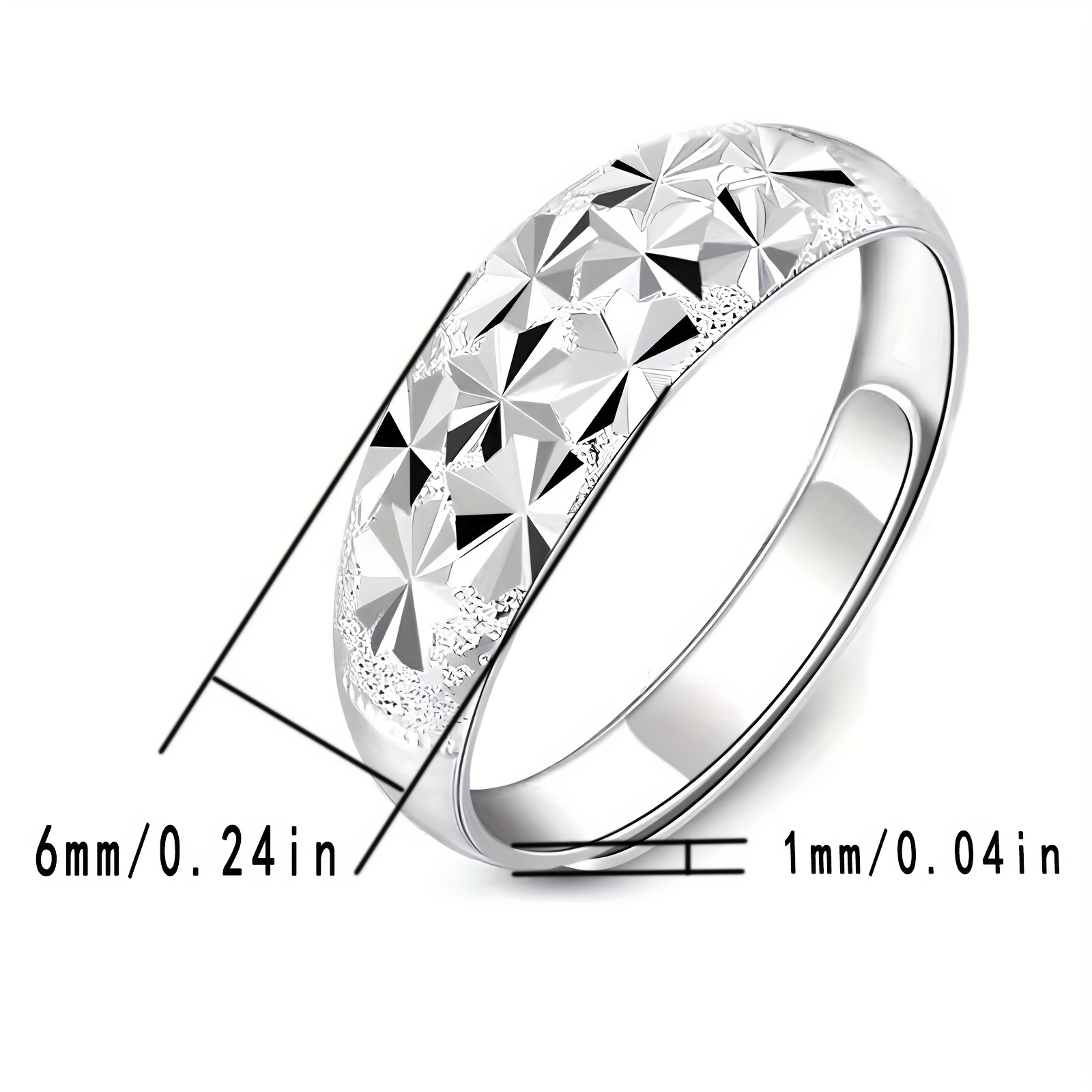 925 sterling   ring plated geometric carving   suitable for men and women adjustable high quality ring 2 4g 0 08oz details 1