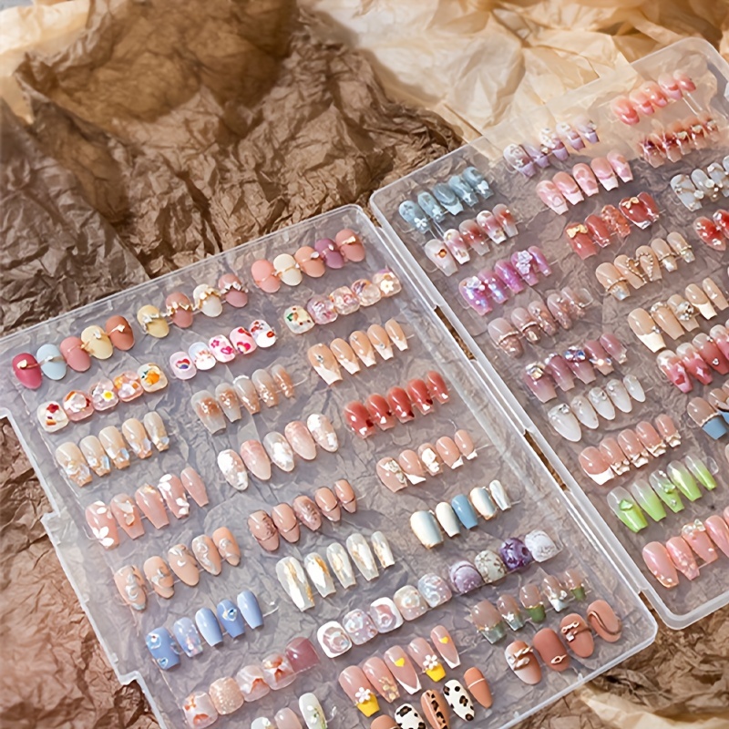 Transparent Nail Art Box Nail Sheet Storage Box Press On - Temu