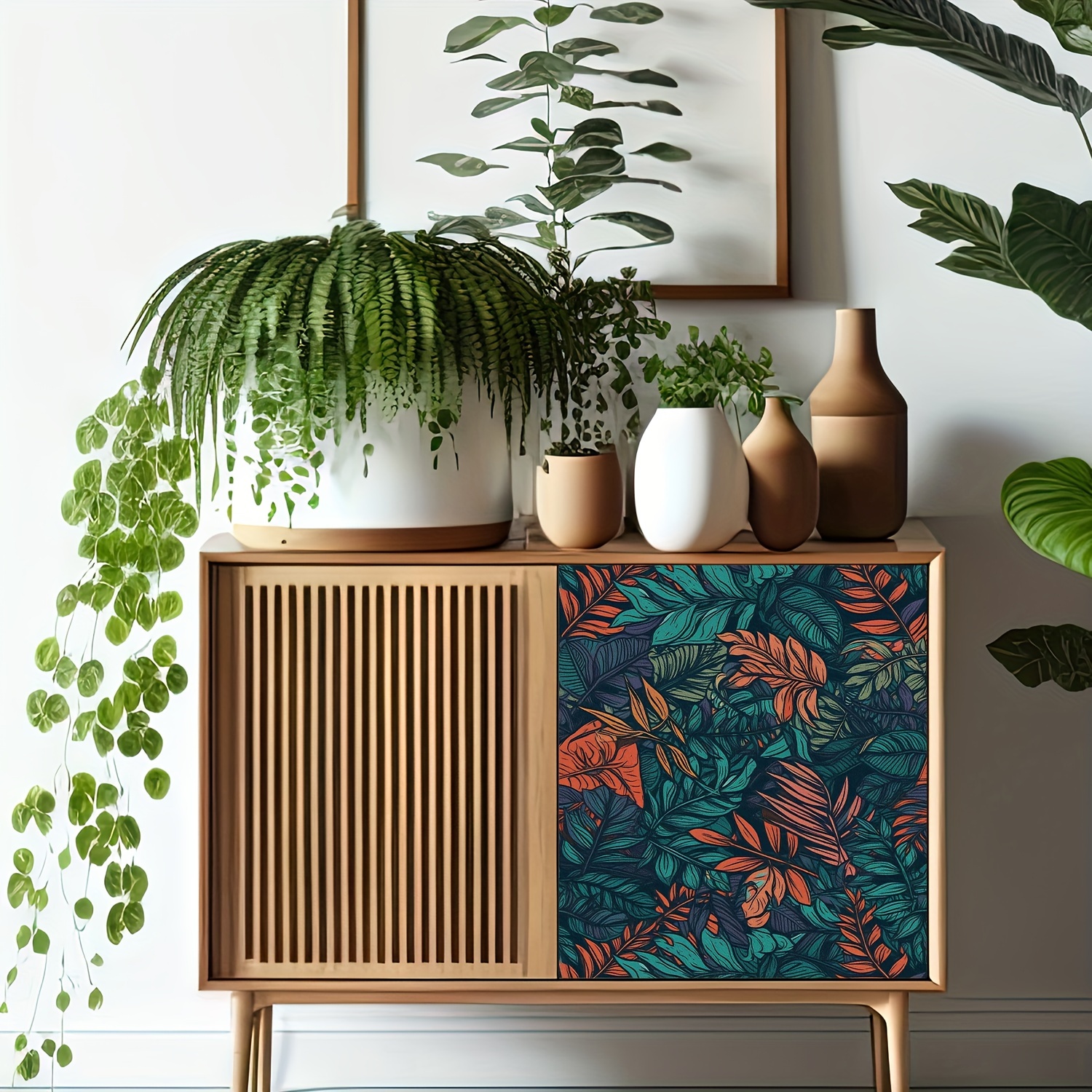 Flortlias Papel tapiz autoadhesivo para muebles de paisaje forestal,  adhesivo autoadhesivo para decoración de cajón, diseño de plantas de  primavera 2