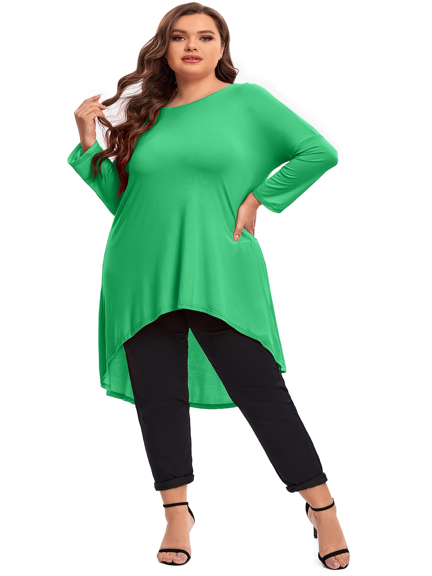 plusS Women Green Solid Top