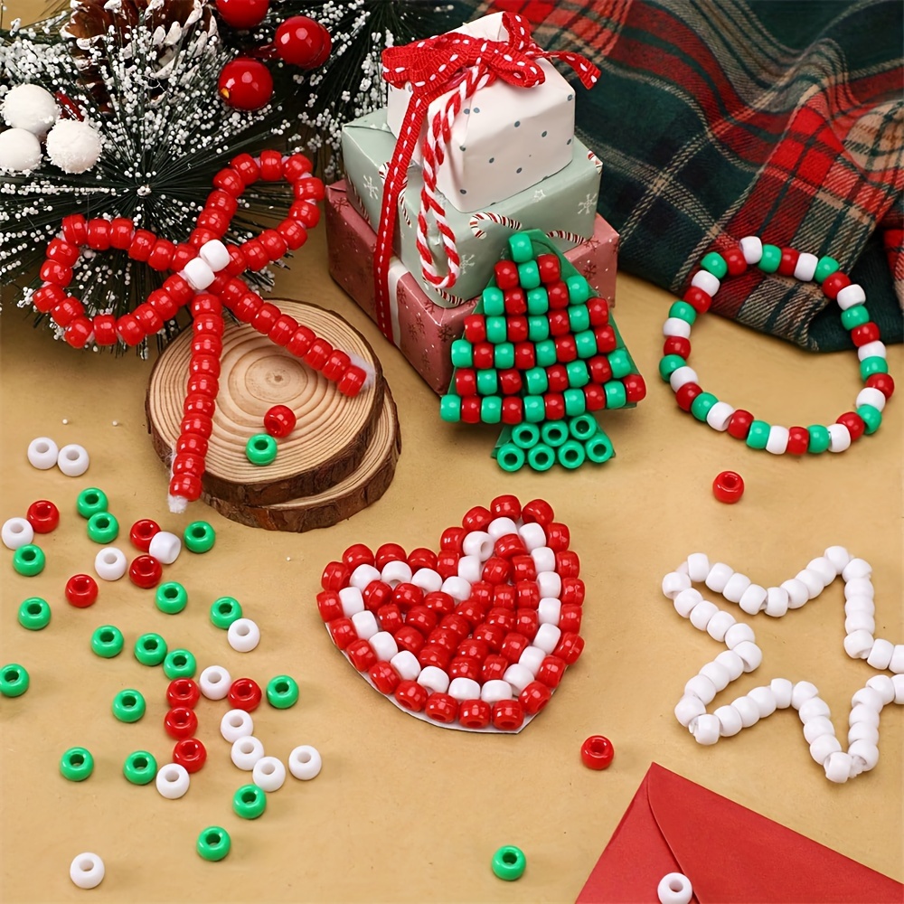 530Pcs Christmas Pony Beads with Merry Christmas Letter Beads