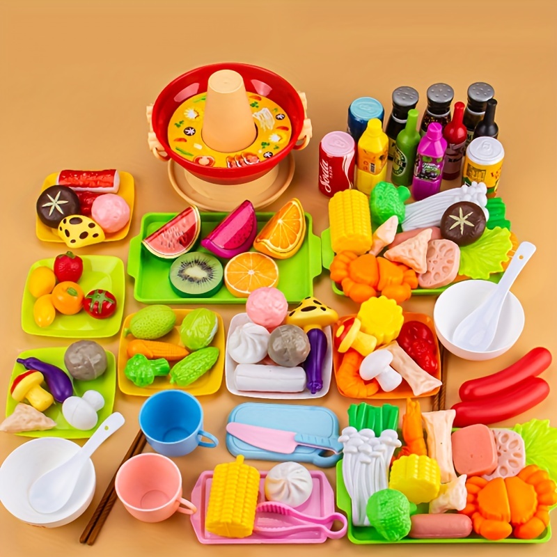 44pcs Kids Food Kitchen Toys Pretend Play Cooking Toys - Temu