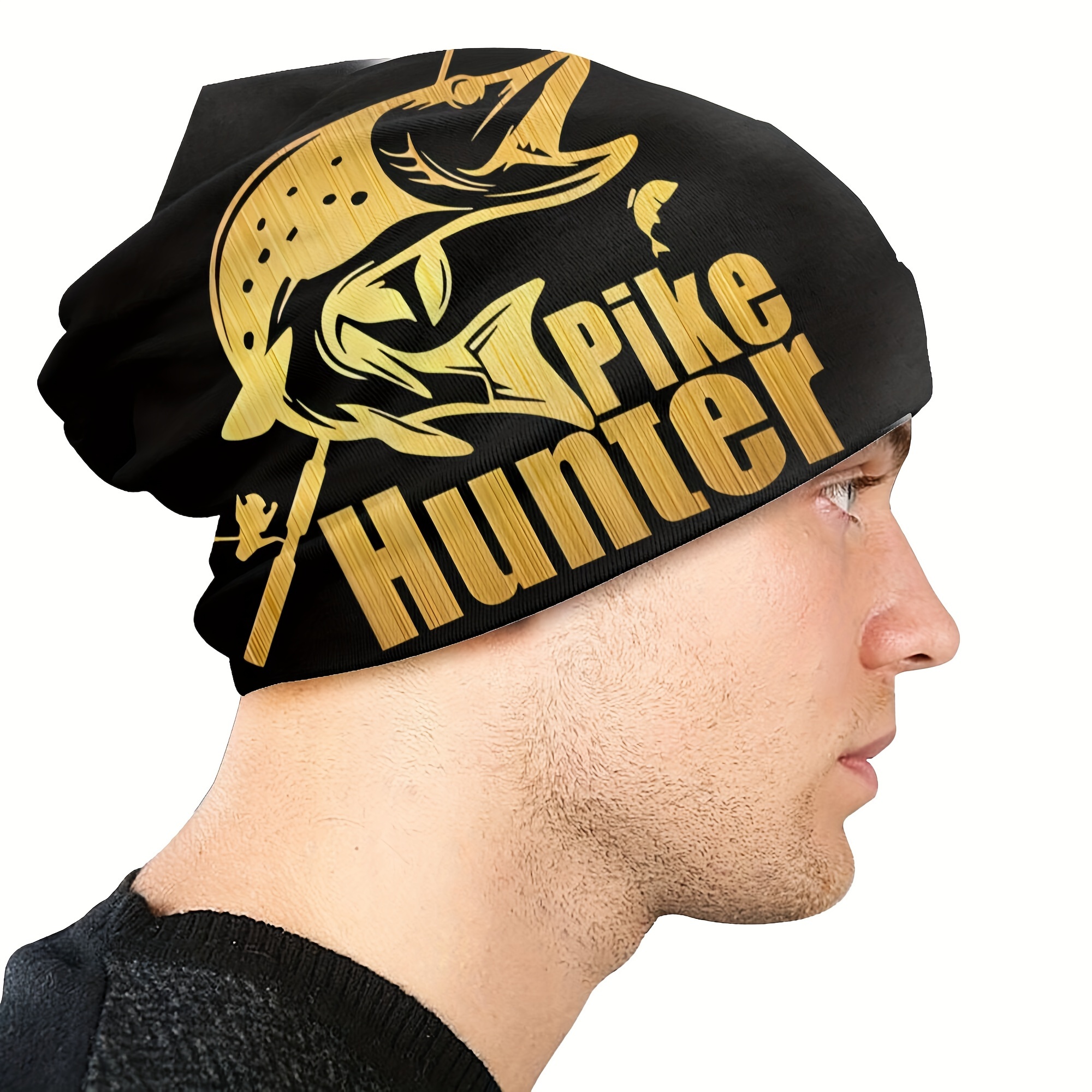 1pc Stylish Pike Hunter Fishing Hat For Hip Hop Men Perfect For