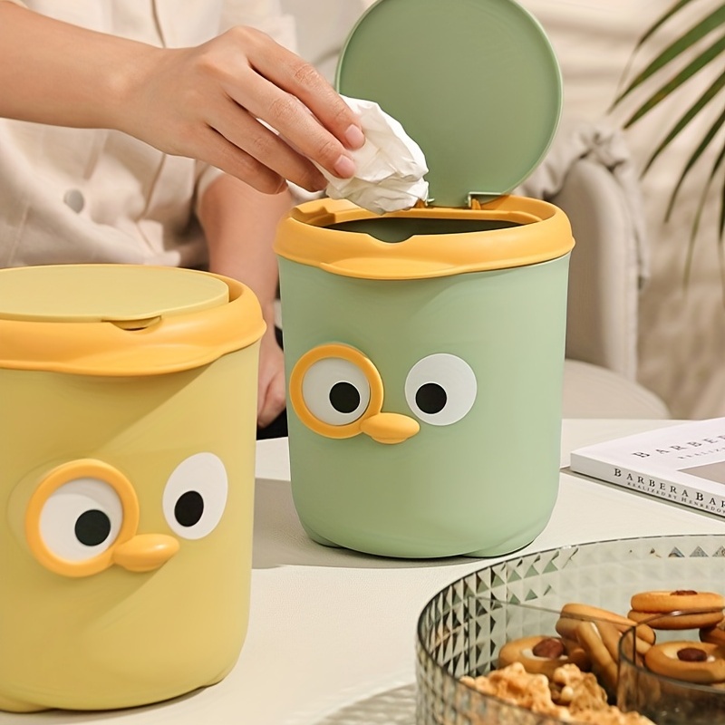 Mini Desktop Bin Small Trash Can Tube 1Pcs with Cover Bedroom Trash Can  Garbage Can Clean Workspace Storage Box Home Desk - AliExpress