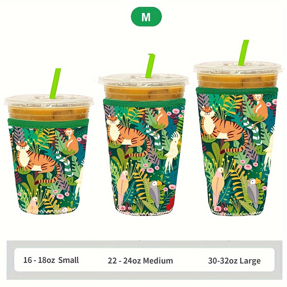 Abeillo 3 Pack Reusable Iced Coffee Sleeves, 16-32oz Insulator Sleeves with  Handle for Cold Drinks Beverages Drink Sleeve Holder for Popular Brands