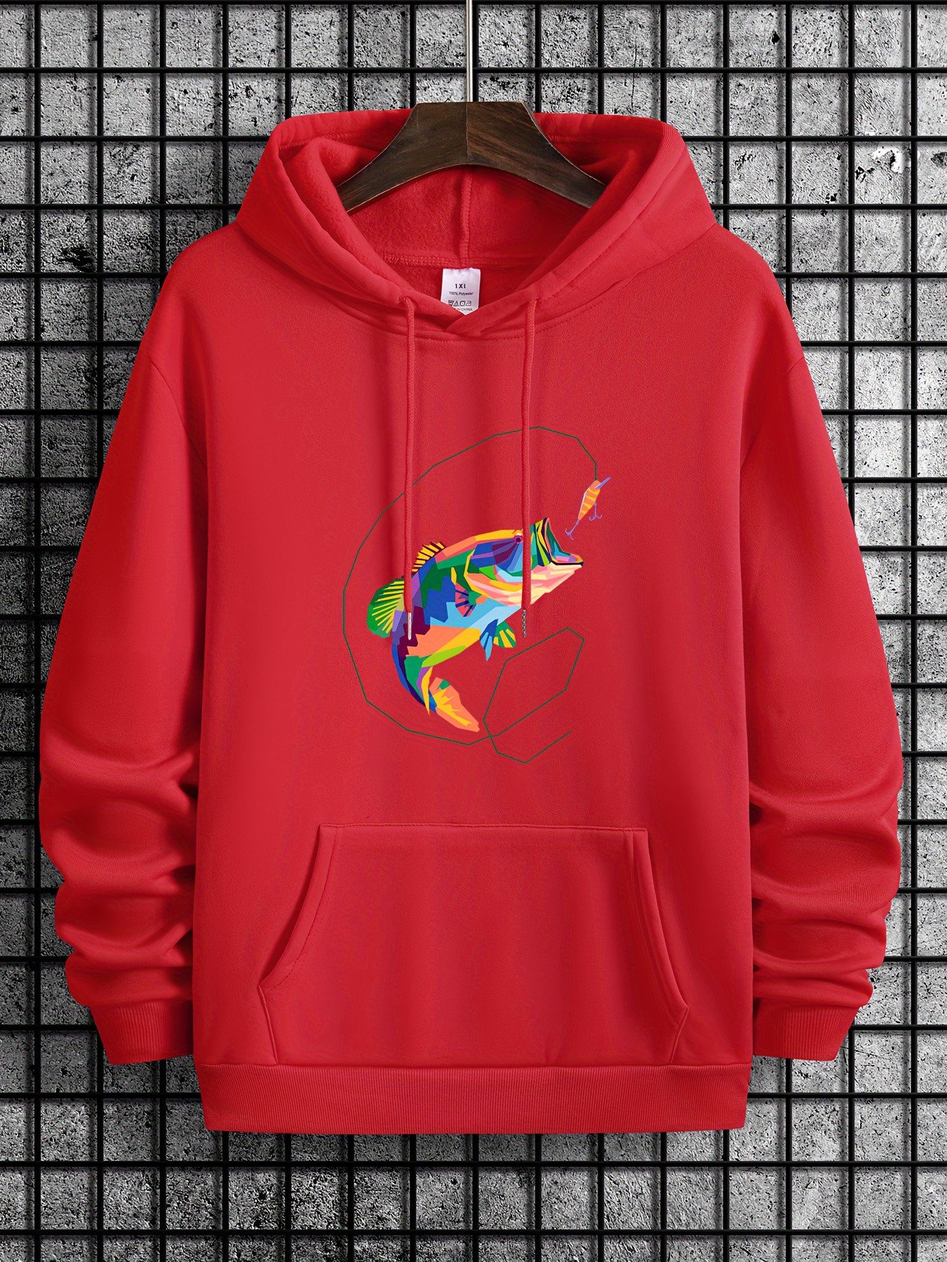 Plus Size Men's Fish Print Hoodies - Temu