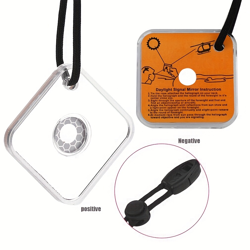 Heliograph Signal Mirror With Whistle Multi functional - Temu